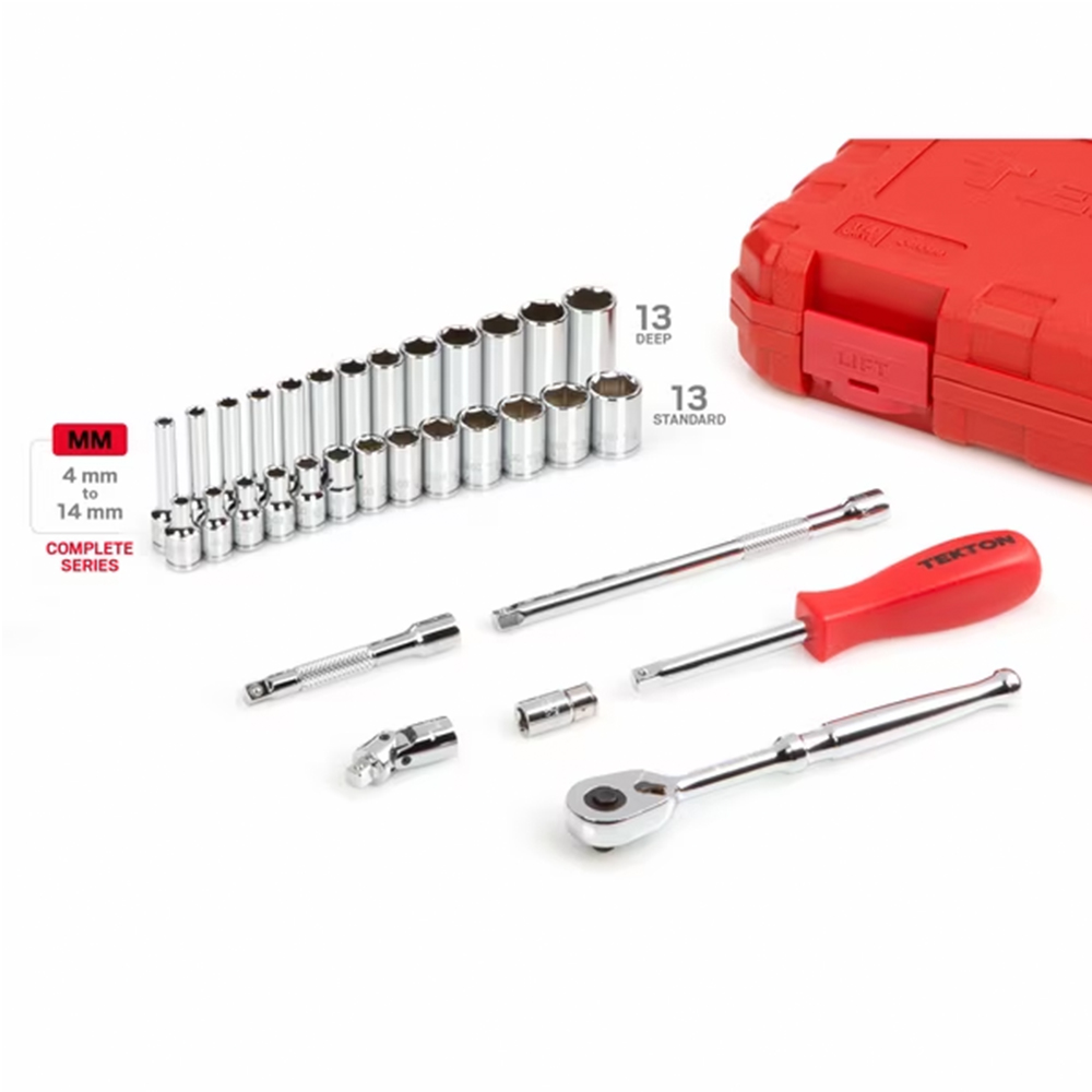 Tekton 1/4 Drive 4-14mm Metric Socket Set from GME Supply